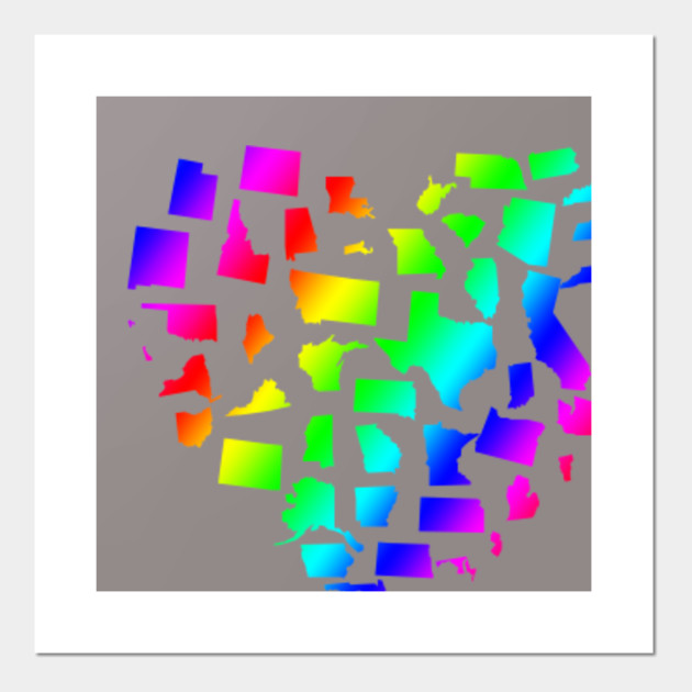 American 50 States Heart Design